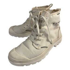 Unisex Palladium Eco-Friendly Waterproof 
💯 %Vegan White Combat Boots 7.5 Women
